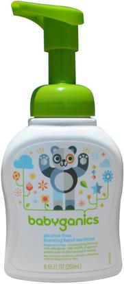 BabyGanics, Foaming Hand Sanitizer, Alcohol Free, Fragrance Free, 8.45 fl oz (250 ml) ,حمام، الجمال، أعطى، سانيتيزر