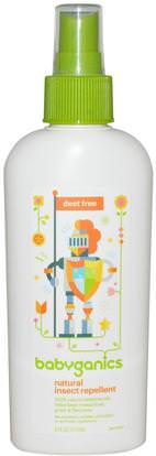 BabyGanics, Natural Insect Repellent, Deet Free, 6 oz (177 ml) ,صحة الأطفال، أطفال وطفل طارد الحشرات، علة و طارد الحشرات
