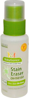 BabyGanics, Stain Eraser, On-The-Go, Fragrance Free, 2 fl oz (59 ml) ,المنزل، الغسيل قبل المعالجة