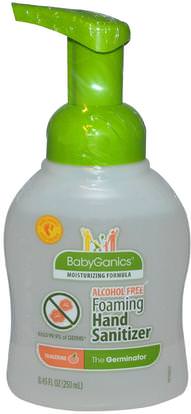 BabyGanics, The Germinator, Foaming Hand Sanitizer, Alcohol Free, Tangerine, 8.45 fl oz (250 ml) ,حمام، الجمال، أعطى، سانيتيزر