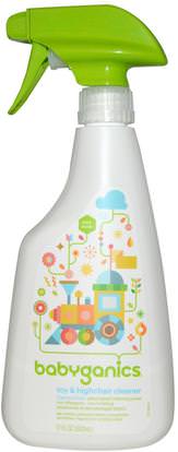 BabyGanics, Toy & Highchair Cleaner, Fragrance Free, 17 fl oz (502 ml) ,وصحة الأطفال، وتنظيف الأطفال والرضع، والمنظفات المنزلية