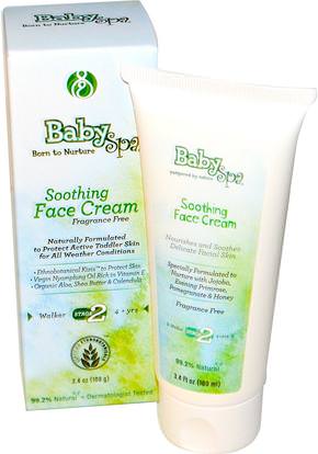 BabySpa, Soothing Face Cream, Stage 2, 4+ Years, Fragrance Free, 3.4 oz (100 g) ,حمام، الجمال، غسول الجسم، غسول الطفل، العناية بالوجه، الكريمات المستحضرات، الأمصال