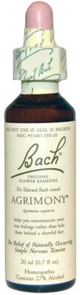 Bach, Original Flower Remedies, Agrimony, 0.7 fl oz (20 ml) ,الصحة