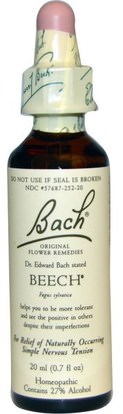 Bach, Original Flower Remedies, Beech, 0.7 fl oz (20 ml) ,المكملات الغذائية، المثلية، الصحة