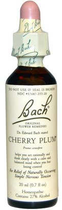 Bach, Original Flower Remedies, Cherry Plum, 0.7 fl oz (20 ml) ,الصحة