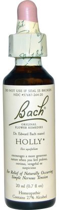 Bach, Original Flower Remedies, Holly, 0.7 fl oz (20 ml) ,الصحة