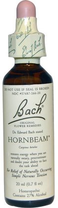 Bach, Original Flower Remedies, Hornbeam, 0.7 fl oz (20 ml) ,الصحة