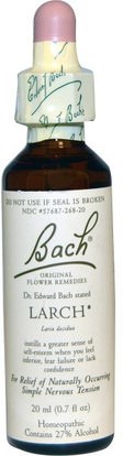 Bach, Original Flower Remedies, Larch, 0.7 fl oz (20 ml) ,والصحة، والانفلونزا الباردة والفيروسية، لاريكس (شجرة الأرش استخراج)