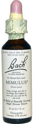 Bach, Original Flower Remedies, Mimulus, 0.7 fl oz (20 ml) ,الصحة