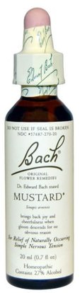 Bach, Original Flower Remedies, Mustard, 0.7 fl oz (20 ml) ,الصحة