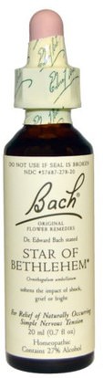 Bach, Original Flower Remedies, Star of Bethlehem, 0.7 fl oz (20 ml) ,المكملات الغذائية، المثلية، الصحة