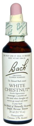 Bach, Original Flower Remedies, White Chestnut, 0.7 fl oz (20 ml) ,الصحة