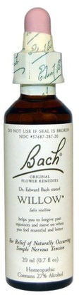 Bach, Original Flower Remedies, Willow, 0.7 fl oz (20 ml) ,المكملات الغذائية، المثلية، الصحة