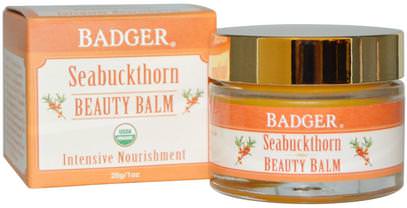 Badger Company, Beauty Balm, Seabuckthorn, 1 oz (28 g) ,الجمال، العناية بالوجه