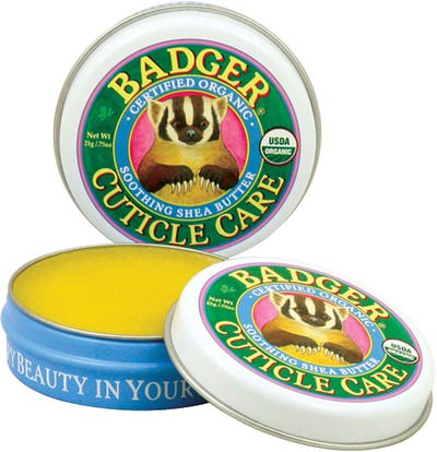 Badger Company, Organic Cuticle Care, Soothing Shea Butter.75 oz (21 g) ,الصحة، العناية بالبشرة، حمام، الجمال، زبدة الشيا
