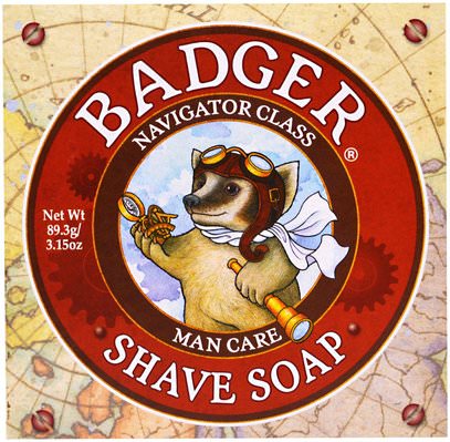Badger Company, Shave Soap, Navigator Class, Man Care, 3.15 oz (89.3 g) ,الصحة، العناية بالبشرة، حمام، الجمال، الحلاقة