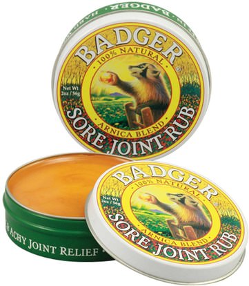 Badger Company, Sore Joint Rub, Arnica Blend, 2 oz (56 g) ,الأعشاب، أرنيكا مونتانا، أنتي ألم