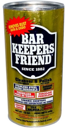 Bar Keepers Friend, Cleanser & Polish, 12 oz (340 g) ,المنزل، المنظفات المنزلية، نظافة الحمام