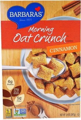 Barbaras Bakery, Morning Oat Crunch Cereal, Cinnamon, 14 oz (397 g) ,الطعام، الأطعمة، الحبوب