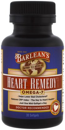 Barleans, Heart Remedy, 30 Softgels ,والمكملات الغذائية، والصحة