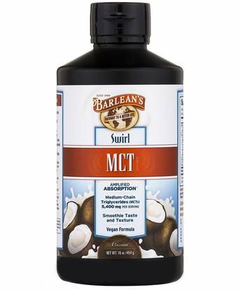 Barleans, MCT Coconut Swirl, 16 oz (454 g) ,الصحة، الطاقة، النفط مك