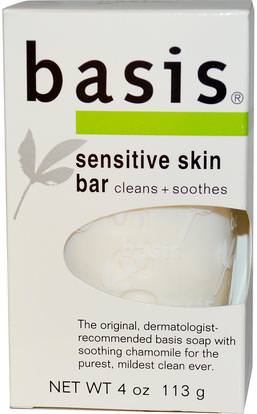 Basis, Sensitive Skin Bar, 4 oz (113 g) ,حمام، الجمال، الصابون