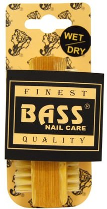 Bass Brushes, 100% Natural Bristle Nail Cleansing Brush, Extra Firm, 1 Brush ,حمام، الجمال، ماكياج، مسمار الرعاية