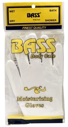 Bass Brushes, Moisturizing Gloves, White, 1 Pair ,حمام، الجمال، حمام اكسسوارات، حمام الإسفنج والفرش