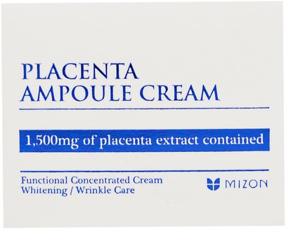 حمام، الجمال، مكافحة الشيخوخة Mizon, Placenta Ampoule Cream, 1.69 oz (50 ml)