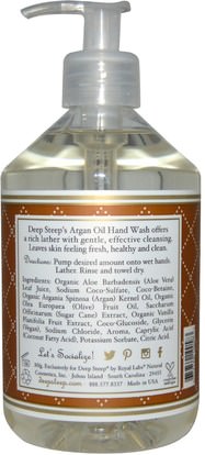 حمام، الجمال، أرجان، حمام Deep Steep, Argan Oil Hand Wash, Brown Sugar - Vanilla, 17.6 fl oz (520 ml)