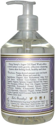 حمام، الجمال، أرجان، حمام Deep Steep, Argan Oil Hand Wash, Lavender- Chamomile, 17.6 fl oz (520 ml)