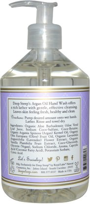 حمام، الجمال، أرجان، حمام Deep Steep, Argan Oil Hand Wash, Lavender- Vanilla, 17.6 fl oz (520 ml)