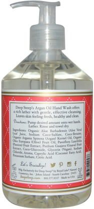 حمام، الجمال، أرجان، حمام Deep Steep, Argan Oil Hand Wash, Passion Fruit- Guava, 17.6 fl oz (520 ml)