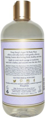 حمام، الجمال، حمام أرجان، هلام الاستحمام Deep Steep, Argan Oil Body Wash, Lavender Vanilla, 17 fl oz (502 ml)