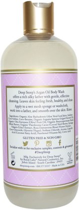 حمام، الجمال، حمام أرجان، هلام الاستحمام Deep Steep, Argan Oil Body Wash, Lilac Blossom, 17 fl oz (502 ml)