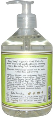 حمام، الجمال، أرجان، سواب Deep Steep, Argan Oil Hand Wash, Coconut - Lime, 17.6 fl oz (520 ml)