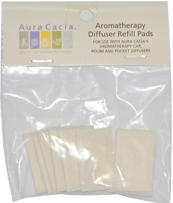 حمام، الجمال، الزيوت العطرية الزيوت، الناشرون الهواء Aura Cacia, Aromatherapy Diffuser Refill Pads, 10 Refill Pads