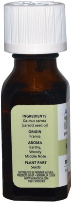 حمام، الجمال، الزيوت العطرية الزيوت Aura Cacia, 100% Pure Essential Oil, Carrot Seed.5 fl oz (15 ml)
