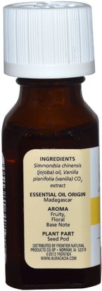 حمام، الجمال، الزيوت العطرية الزيوت Aura Cacia, Pure Essential Oils, Vanilla.5 fl oz (15 ml)