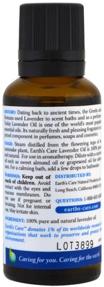 حمام، الجمال، الزيوت العطرية الزيوت Earths Care, Lavender Oil, 1 fl oz (30 ml)