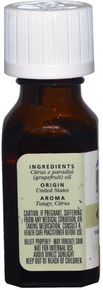 حمام، الجمال، الزيوت العطرية الزيوت، زيت الجريب فروت Aura Cacia, 100% Pure Essential Oil, Grapefruit, 0.5 fl oz (15 ml)