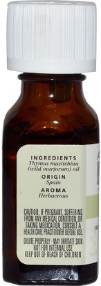حمام، الجمال، الزيوت العطرية الزيوت، زيت المارجورام Aura Cacia, 100% Pure Essential Oil, Wild Marjoram.5 fl oz (15 ml)