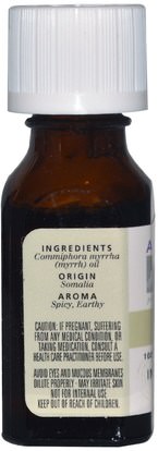 حمام، الجمال، الزيوت العطرية الزيوت، المر النفط Aura Cacia, 100% Pure Essential Oil, Myrrh.5 fl oz (15 ml)