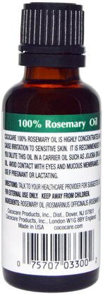 حمام، الجمال، الزيوت العطرية الزيوت، روزماري النفط Cococare, 100% Rosemary Oil, 1 fl oz (30 ml)