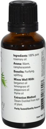 حمام، الجمال، الزيوت العطرية الزيوت، روزماري النفط Now Foods, Essential Oils, Rosemary, 1 fl oz (30 ml)