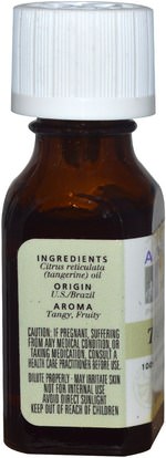 حمام، الجمال، الزيوت العطرية الزيوت، زيت اليوسفي Aura Cacia, 100% Pure Essential Oil, Tangerine, Cheering.5 fl oz (15 ml)