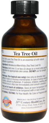 حمام، الجمال، الروائح الزيوت العطرية، زيت شجرة الشاي 21st Century, Tea Tree Oil, 2 fl oz (60 ml)