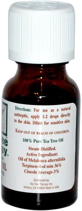 حمام، الجمال، الروائح الزيوت العطرية، زيت شجرة الشاي Tea Tree Therapy, Tea Tree Oil.5 fl oz (15 ml)