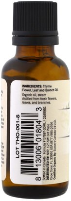 حمام، الجمال، الزيوت العطرية الزيوت، زيت الزعتر Dr. Mercola, Organic Essential Oil, Thyme, 1 oz (30 ml)