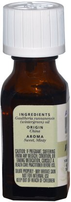 حمام، الجمال، الزيوت العطرية الزيوت، زيت وينترغرين Aura Cacia, 100% Pure Essential Oil, Wintergreen.5 fl oz (15 ml)